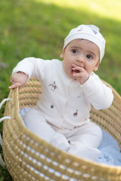 Conjunto de 2 piezas con gorra Orgánico - pingüino bebé