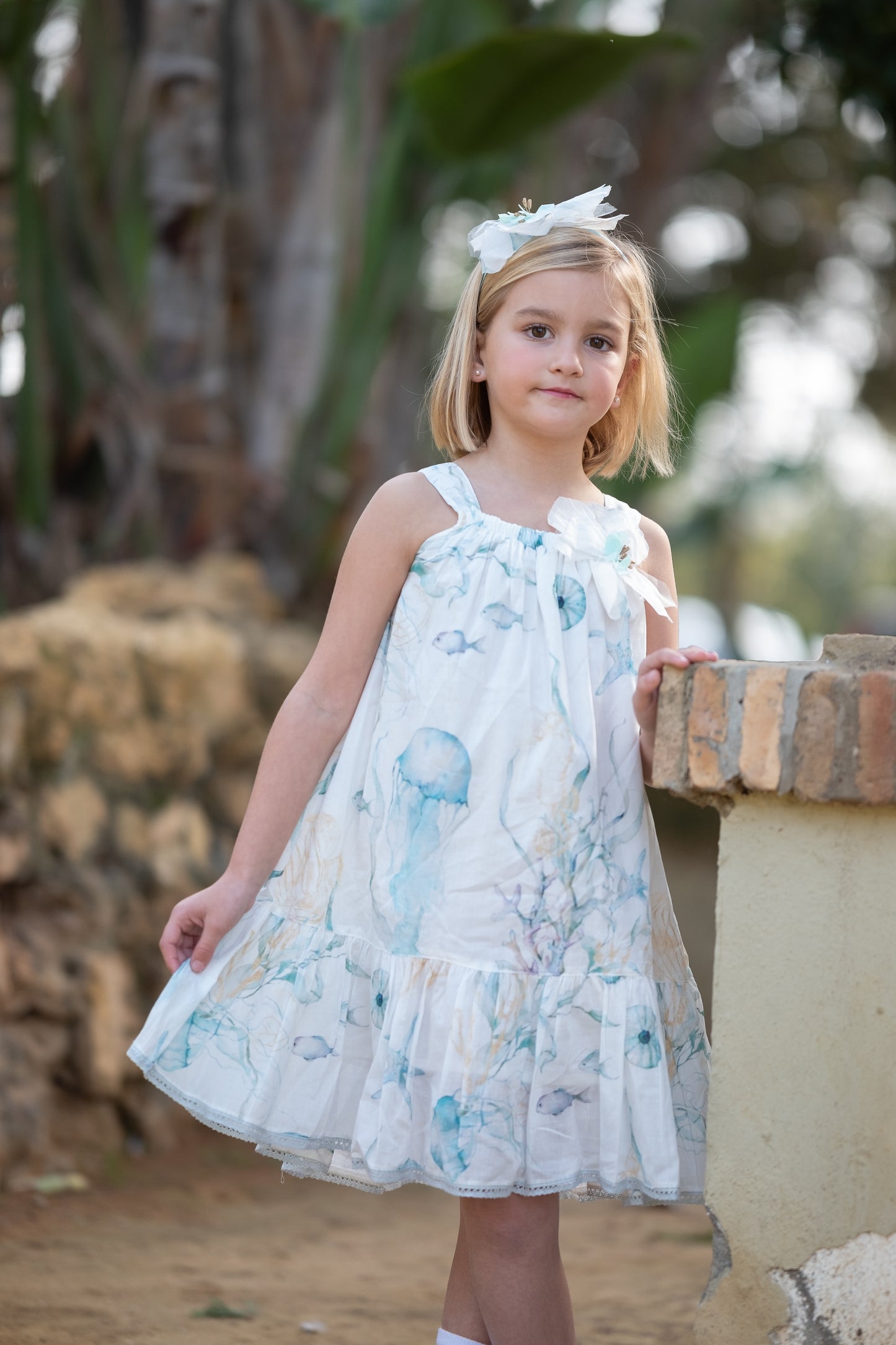 Vestido para niña "Bajo el Mar" de Algodón Orgánico