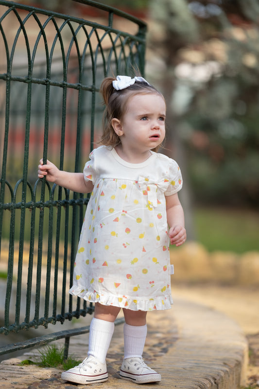 ¡Vestido de verano para tu princesa Blanco con colores