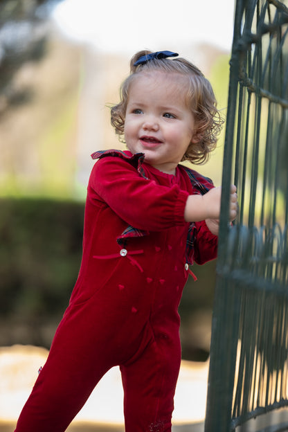 Mono de Terciopelo Navideño para Bebé Niña - Baby's Organic Wardrobe