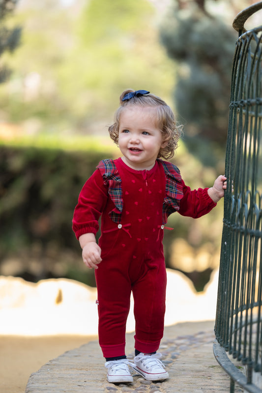 Mono de Terciopelo Navideño para Bebé Niña