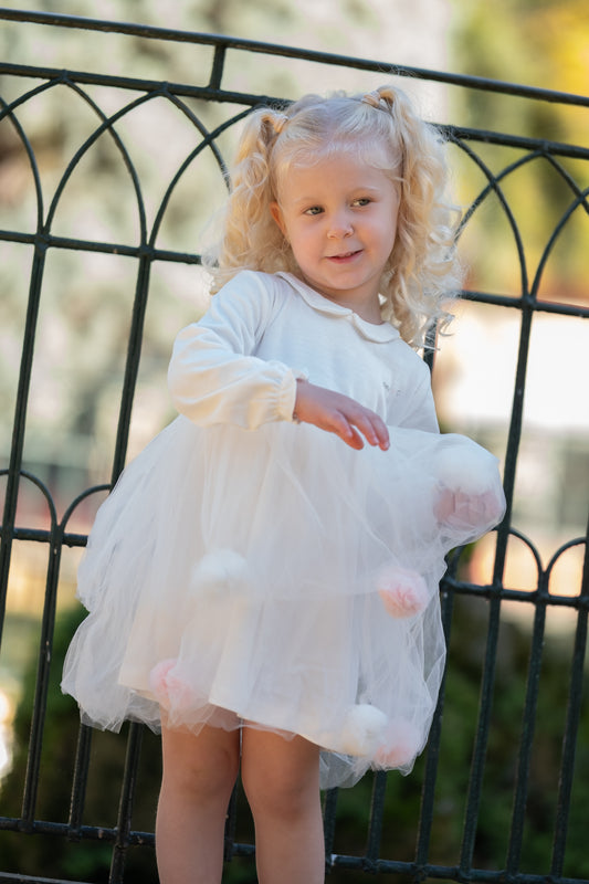 Vestido de bebé con banda Blanco