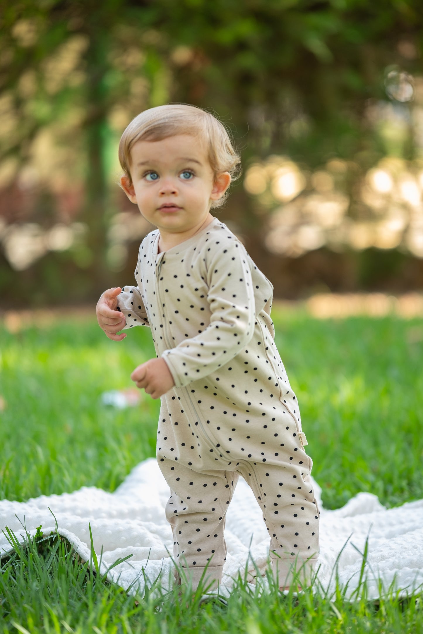 Pelele con Cierre -Diseño de puntos - Baby's Organic Wardrobe