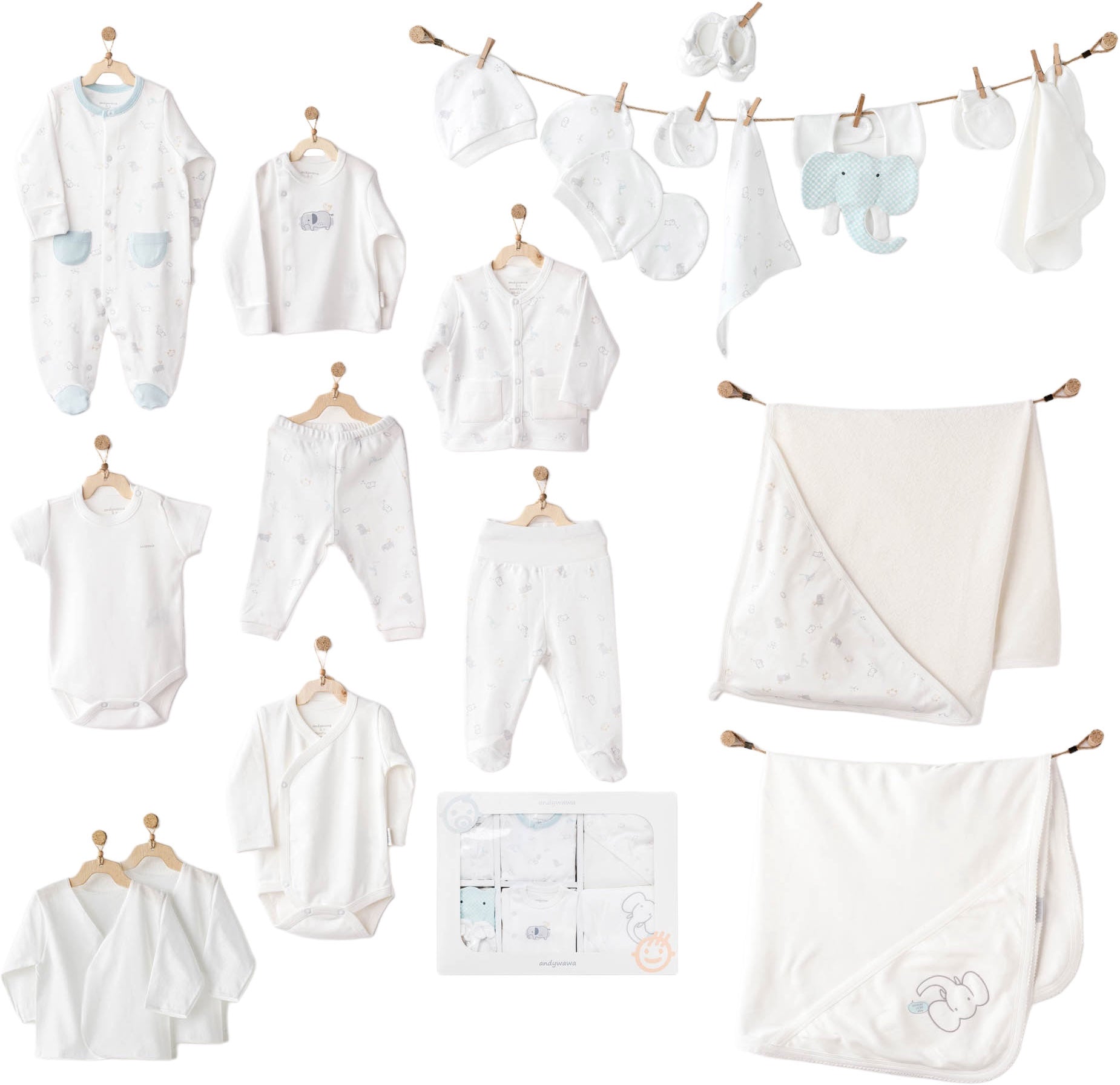 Regalo para Recién nacido  -  Orgánico - Conjunto Grande de 20 artículos - Baby's Organic Wardrobe