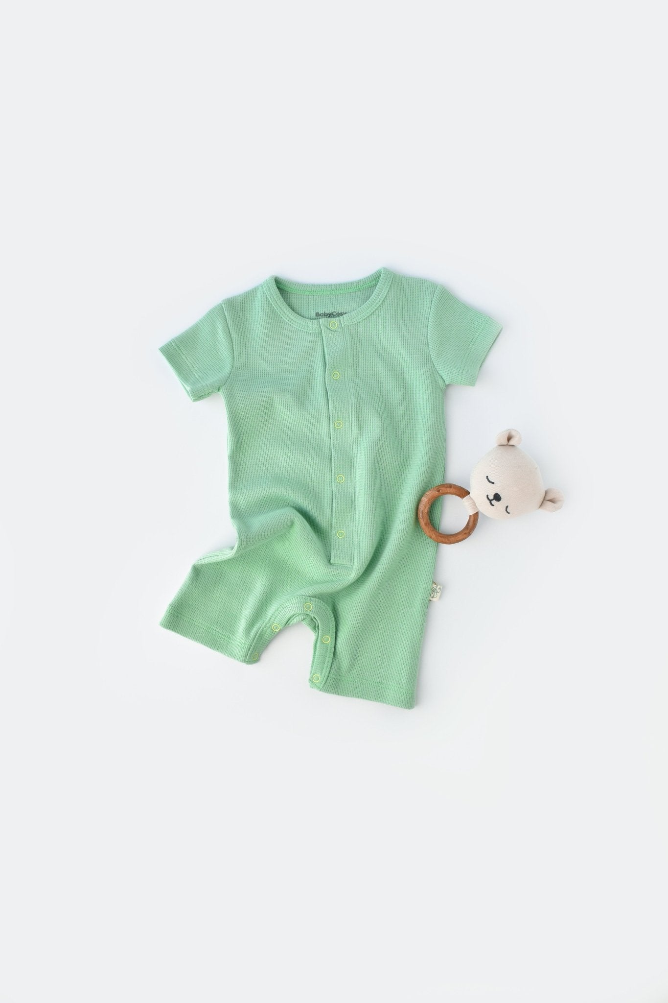 Body para Bebe algodón Orgánico - verde menta - Baby's Organic Wardrobe