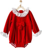 Body para Bebé rojo de terciopelo para las fiestas y Navidad - Baby's Organic Wardrobe