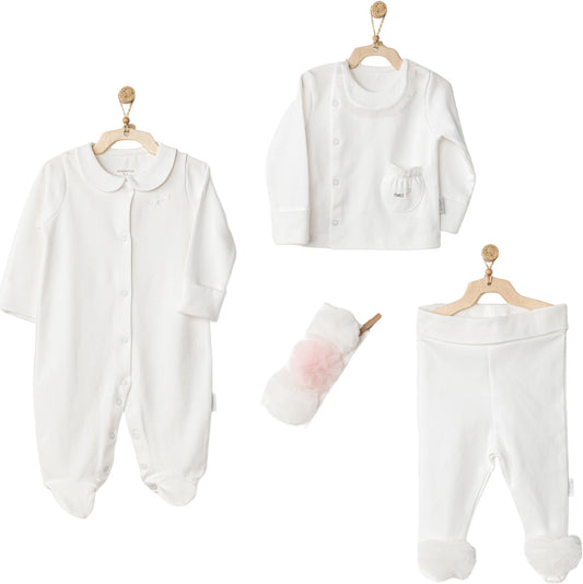 Conjunto de bebe 4 piezas para los pequeños: pelele para bebé Orgánico - Baby's Organic Wardrobe