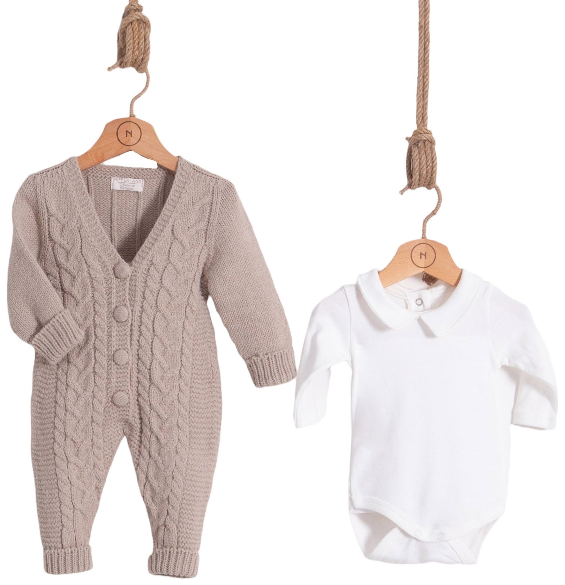 Conjunto de bebe invierno de 2 piezas en color tostado - Baby's Organic Wardrobe