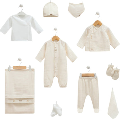 Conjunto de Regalo para Bebé Recién Nacido Crema - Baby's Organic Wardrobe