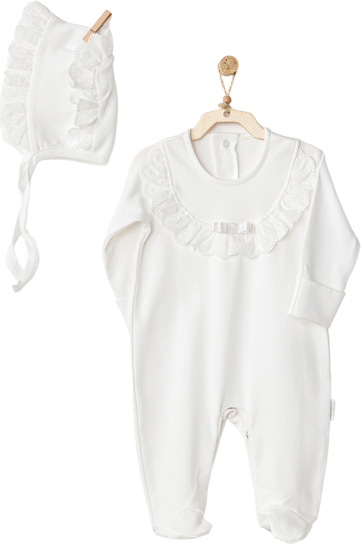 Conjunto Mono de bebé recién nacido Blanco Puro - Algodon Organica - Baby's Organic Wardrobe