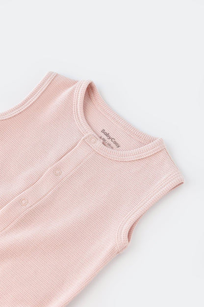 Romper Para bebé sin Mangas - Rosa - Baby's Organic Wardrobe