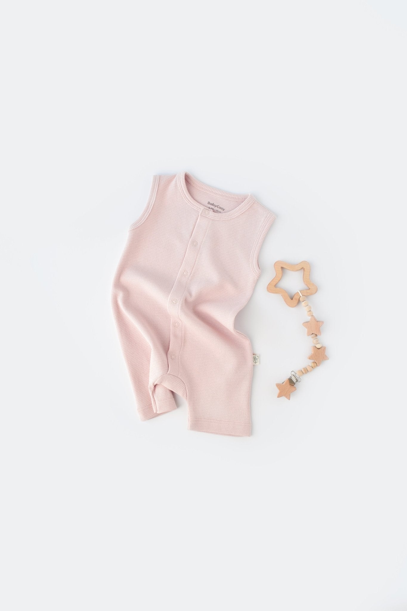 Romper Para bebé sin Mangas - Rosa - Baby's Organic Wardrobe