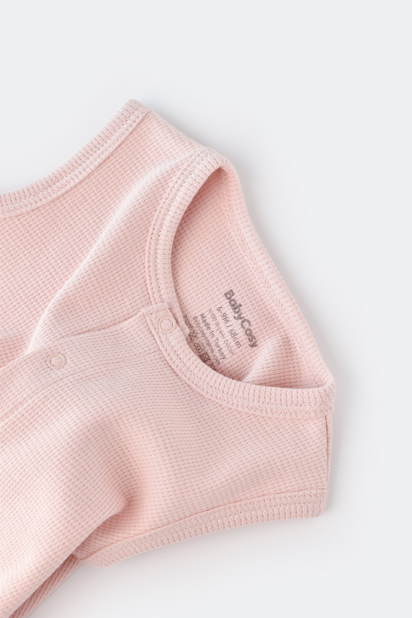 Romper Para bebé sin Mangas - Rosa - Baby's Organic Wardrobe